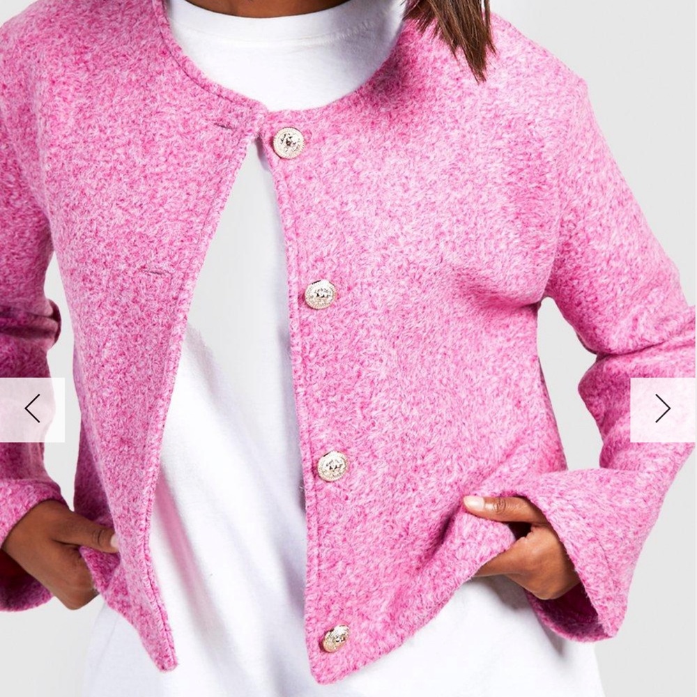 Boohoo collarless jacket